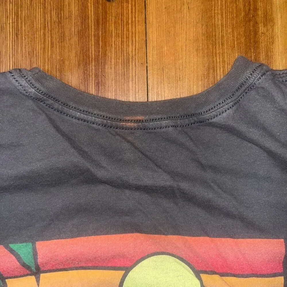 T& C Surf Design Men's Gray Charcoal Volkswagen Sunset TShirt SZ 2XL Flaw